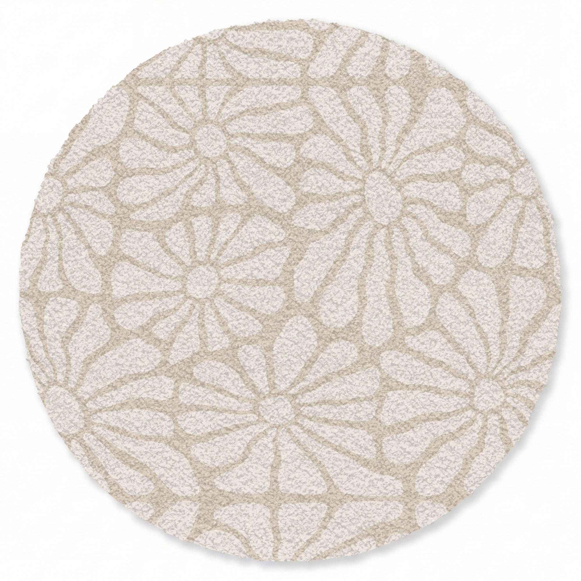 FUSSMATTE Floral - Druck - Beige - Braun - Minimalistisch Schmutzfangmatte 90x90 cm - Sandfarben, Kunststoff/Textil (90/0.4cm) - MuchoWow