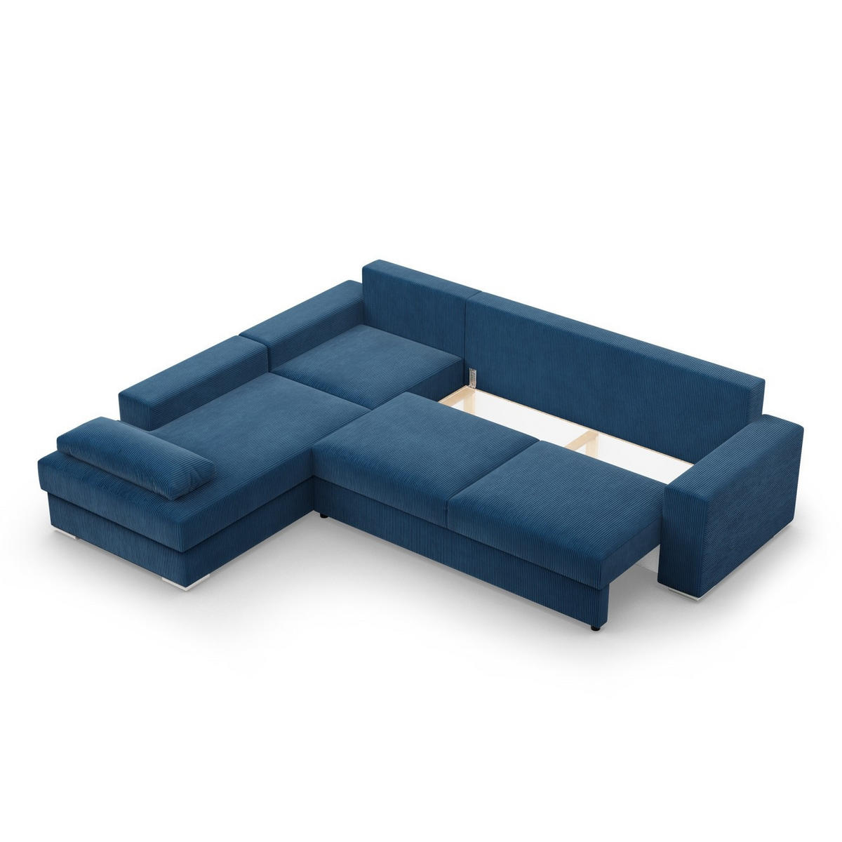 ECKSOFA MIT SCHLAFFUNKTION VELANO Dunkelblau - Dunkelblau, Textil (231/287cm) - Mebligo