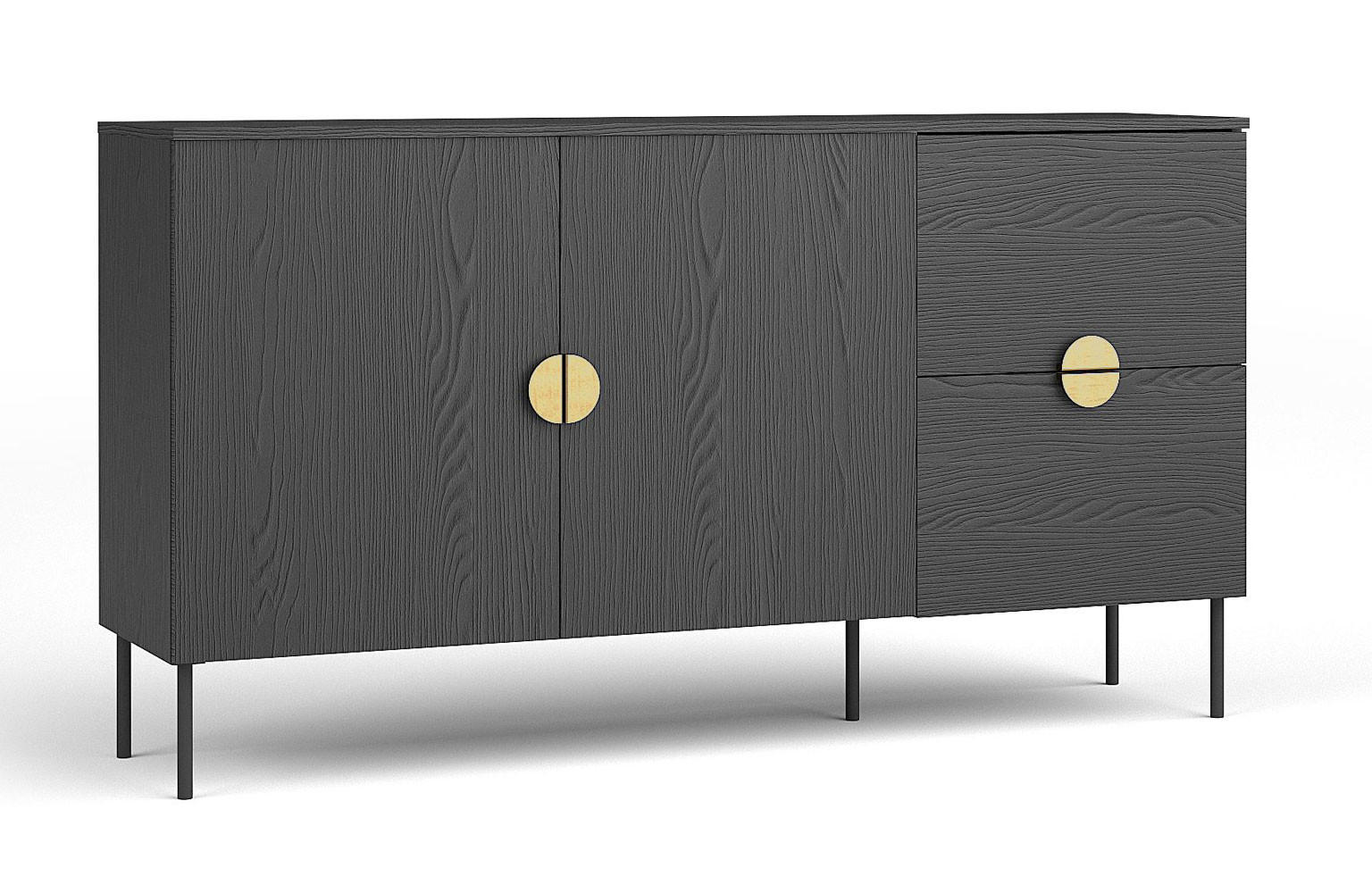 KOMMODE Mond anthrazit 159 / 40 / 87cm - Anthrazit, Holz/Holzwerkstoff (159/87/40cm) - Feldmann-Wohnen