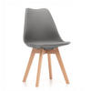 STUHL skandinavisch Dublin grau mit Kissen - Naturfarben/Grau, Holz/Kunststoff (49/83/54cm) - NEW HOME