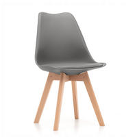 STUHL skandinavisch Dublin grau mit Kissen - Naturfarben/Grau, Holz/Kunststoff (49/83/54cm) - NEW HOME