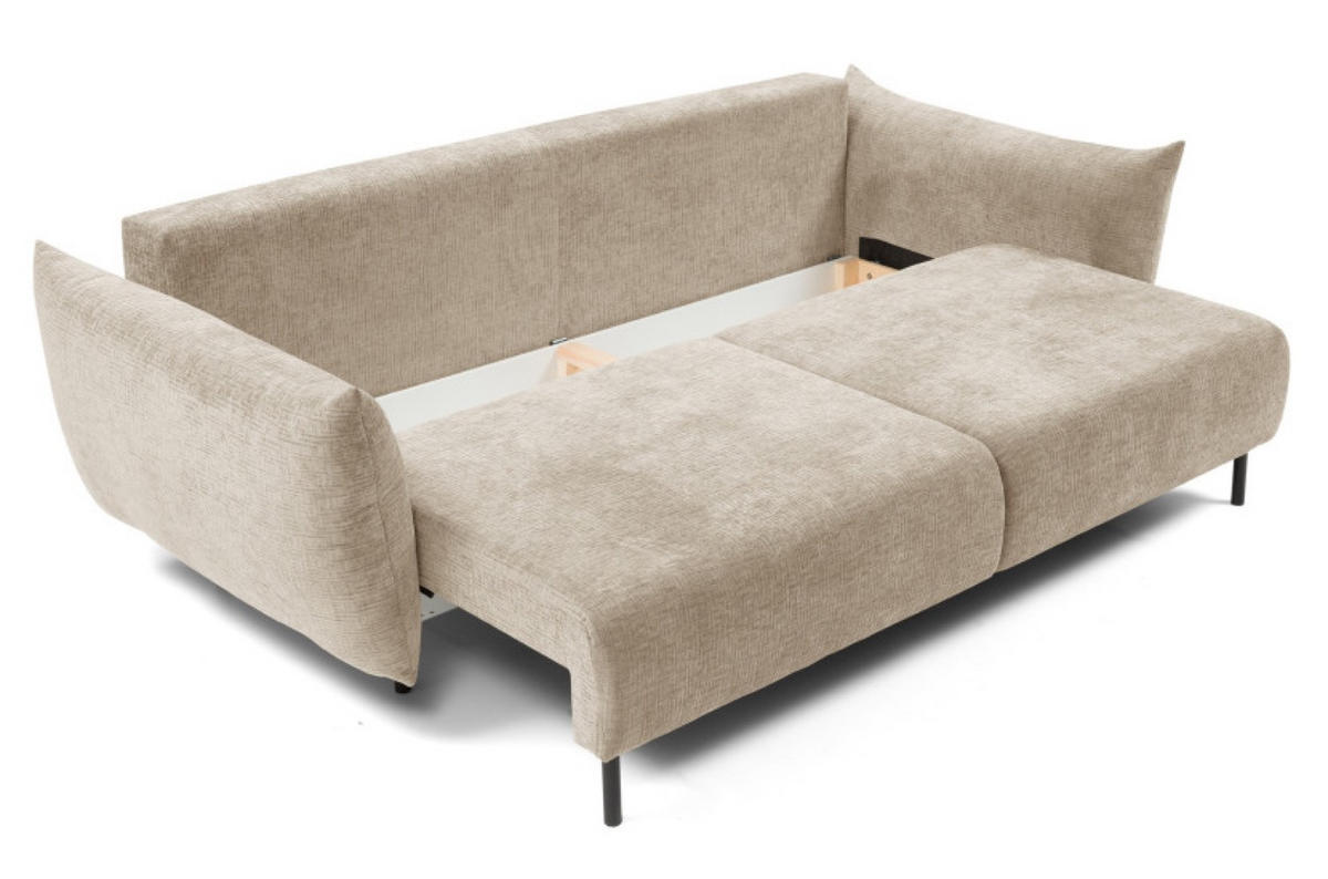 SOFA Dunkelbeige ADA Mit Schlaffunktion Und Bettkasten Chenille Stoff - Dunkelbraun/Beige, Textil (240/90/108cm) - Sepro Meble