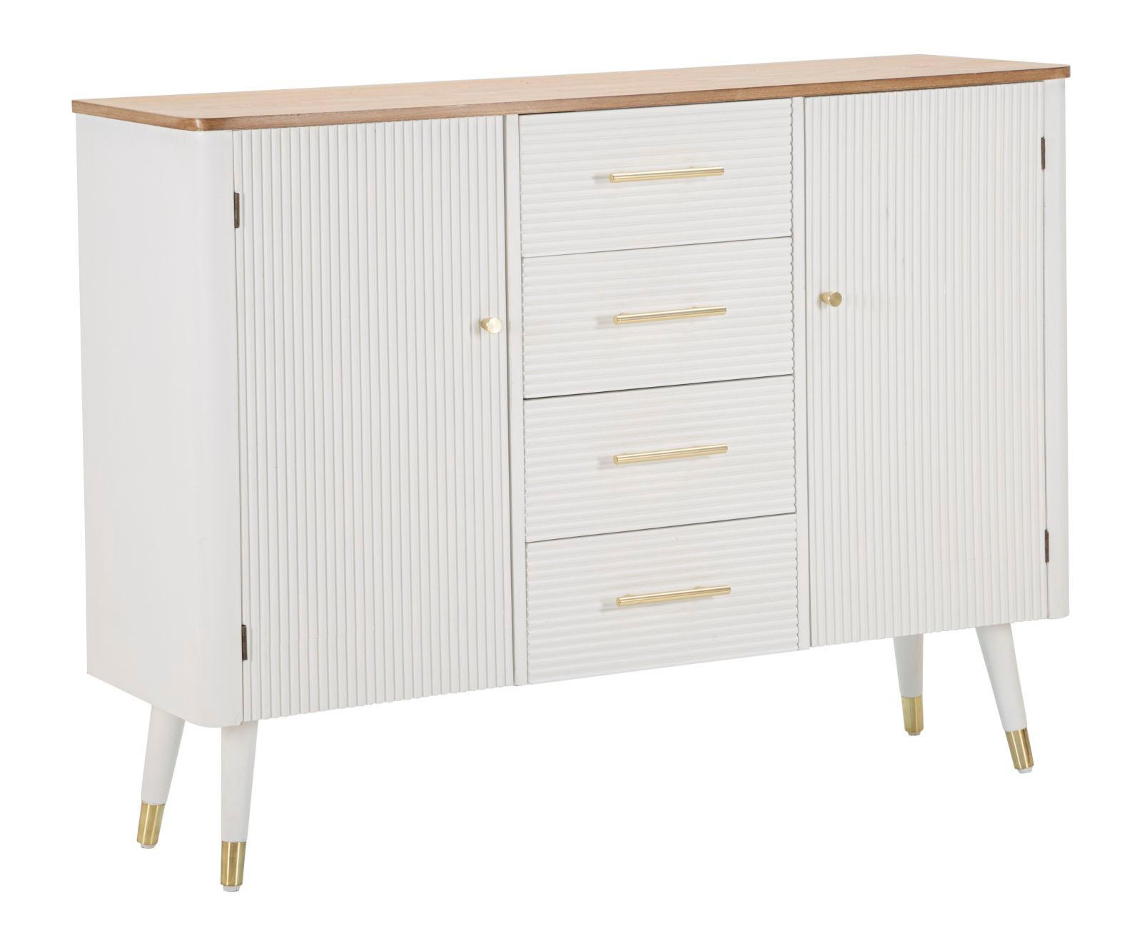 Mauro Ferretti Kommode Weiß, Braun 117x90x37 cm