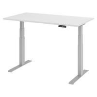 SCHREIBTISCH elektrisch XDKB 80/140/74 cm in Weiß/Silberfarben - Silberfarben/Weiß, Holzwerkstoff (80/140/74cm) - bümö