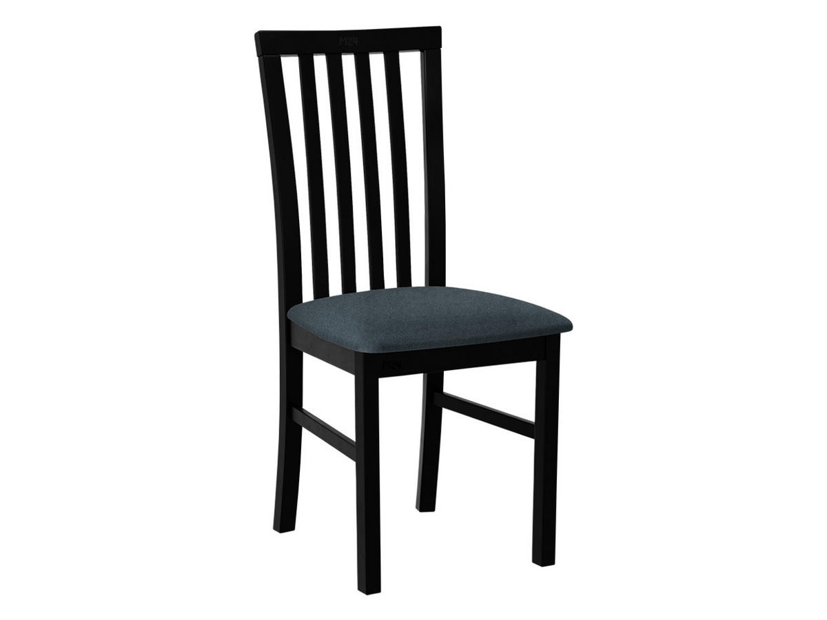 STUHL Milano I, Holzfarbe: Schwarz - Blaugrau/Schwarz, Holz (43/93/40cm) - MIRJAN24