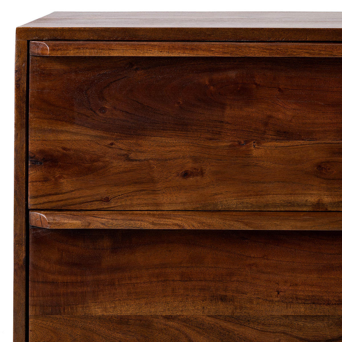 KOMMODE - Akazie massiv / Metall - Akaziefarben, Holz (90/90/43cm) - home24