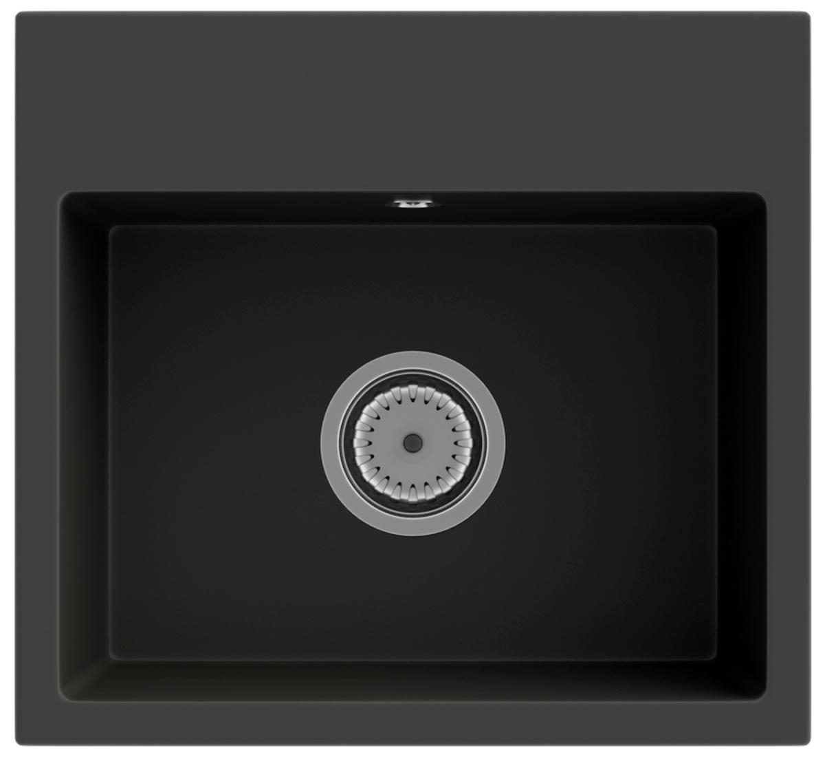 GRANITSPÜLE Teor mit Batterie Siphon - Schwarz, Kunststoff/Stein (42/17/46cm) - Granitan