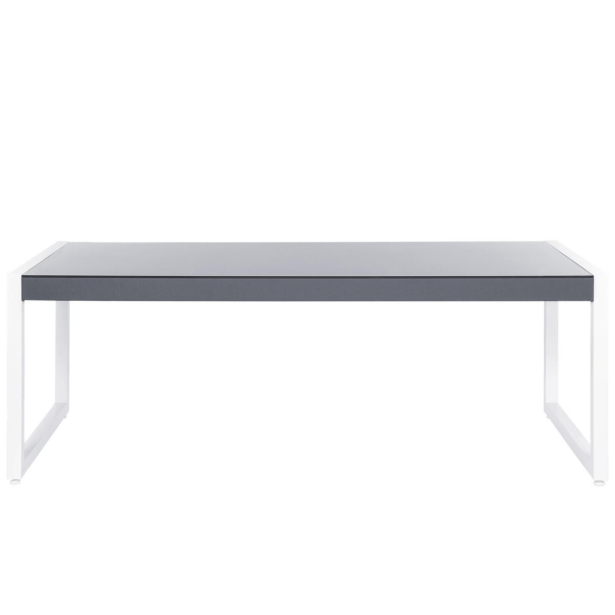 GARTENMÖBEL SET 6-Sitzer Aluminium grau Bacoli - Weiß/Grau, Metall - Beliani
