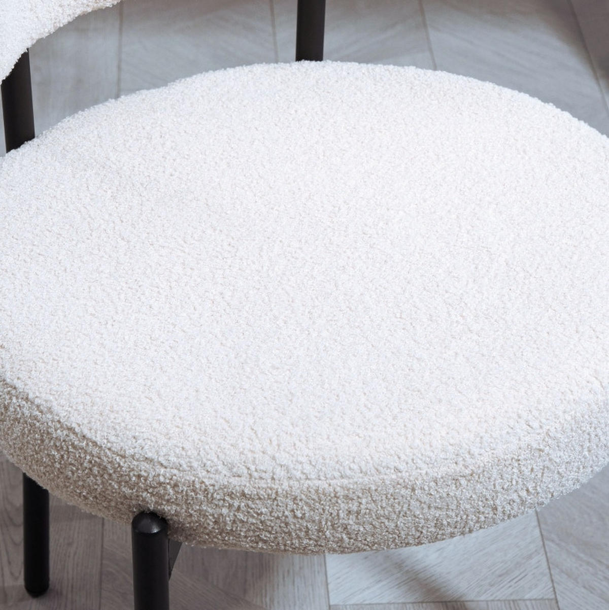 ESSZIMMERSTUHL 2er-Set gepolstert 51 x 51 x 76 cm Polyester Cream White - Weiß, Metall (51/76/51cm) - Meubliv