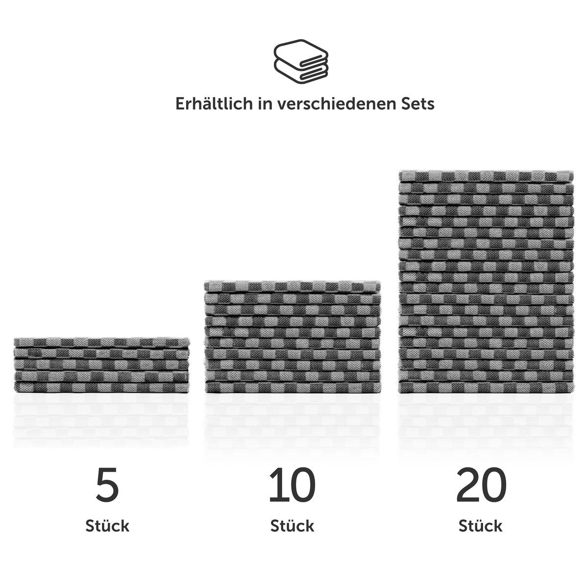 GESCHIRRTUCH Markus 10er-Set, 50/70 cm, 100% Baumwolle, kariert - Schwarz, Textil (50/70cm) - Blumtal
