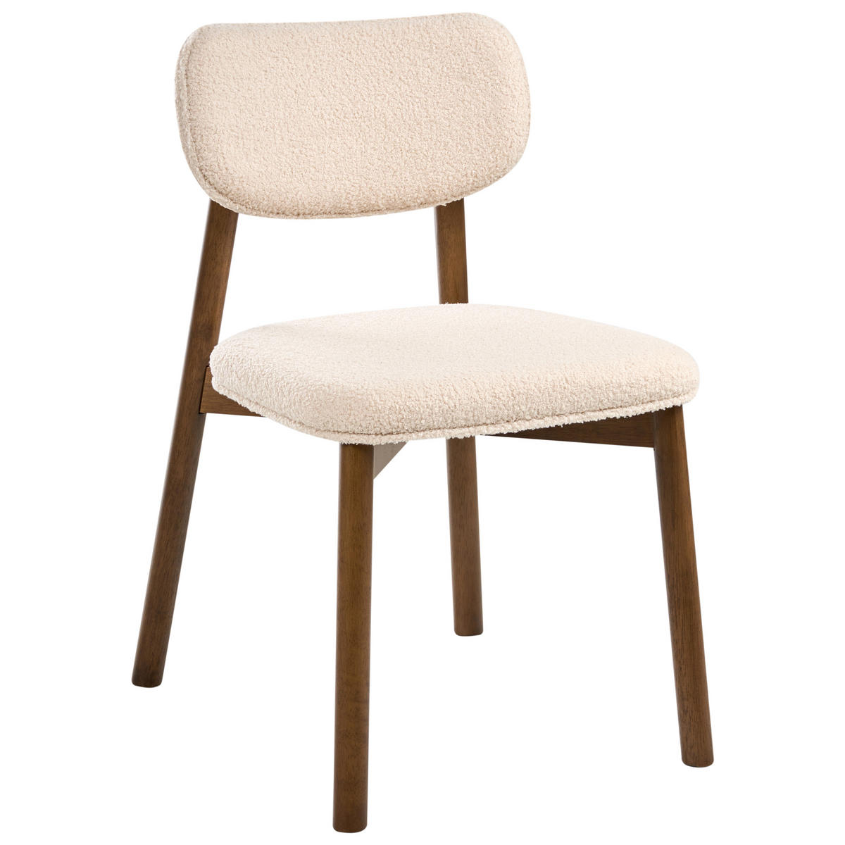 ESSZIMMERSTUHL 2er-Set Bouclé Braun/Hellbeige Mills - Beige, Textil (50/80/58cm) - Beliani