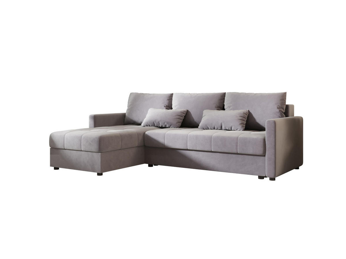 ECKSOFA MOS L BIS Itaka 50 Links mit Schlaffunktion - Grau, Textil (220/143cm) - Bedante