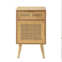 NACHTTISCH mit natürlichem Rattangeflecht - Apfelbaumfarben, Holzwerkstoff (36.5/71/42cm) - Calicosy