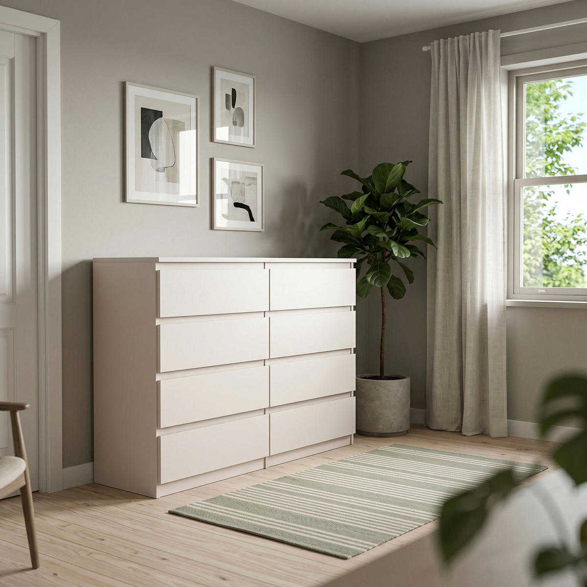 KOMMODE NUDO 138,5/101,5/39cm mit 8 Schubladen Türen Kaschmir - Kaschmir, Holzwerkstoff (138.5/101.5/39cm) - MASSENO