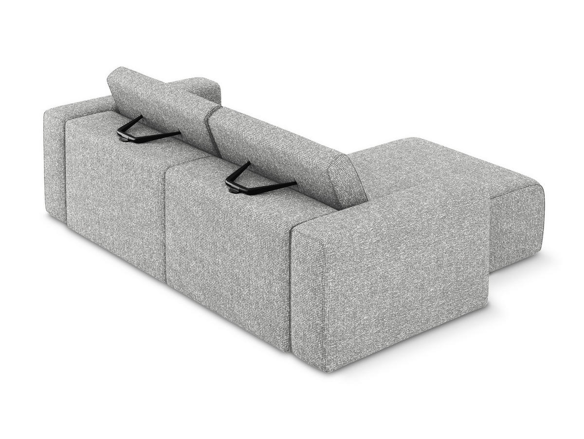 ECKSOFA Links Strukturstoff Stoff Grau - Beige/Silberfarben, Kunststoff/Textil (167/224cm) - Makamii