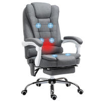 CHEFSESSEL DE-05213 Massage, Heizung, neigbar & höhenverstellbar Grau - Grau, Metall (70/119/65cm) - ComfortXL