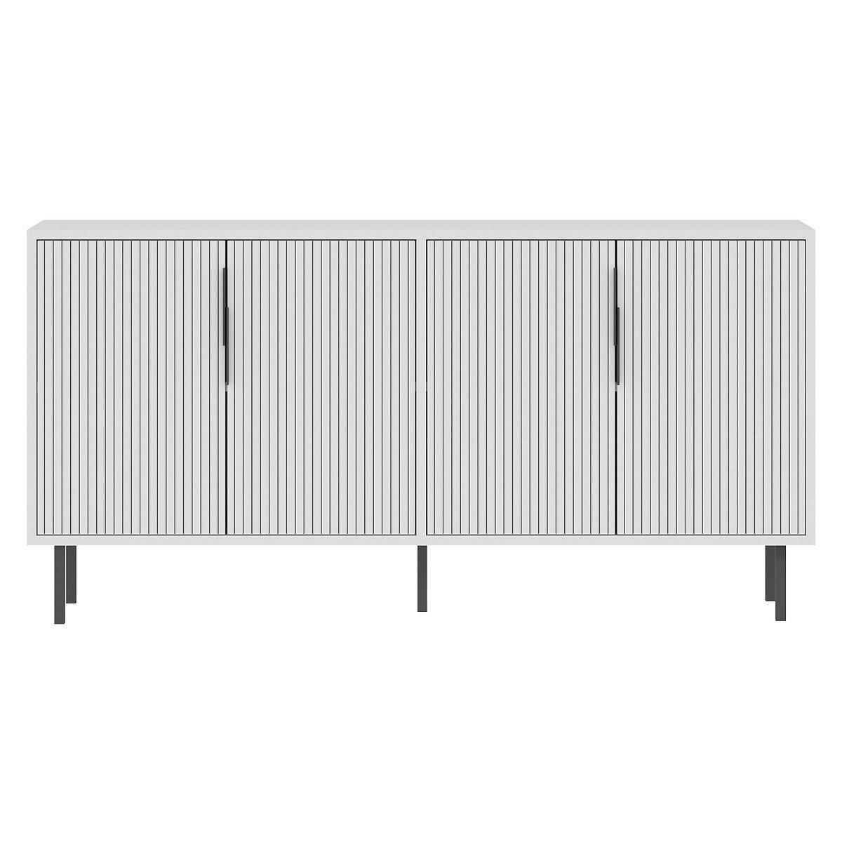 SIDEBOARD mit 4 Türen 36/150/75 cm - Weiß, Holzwerkstoff (36/75/150cm) - Calicosy