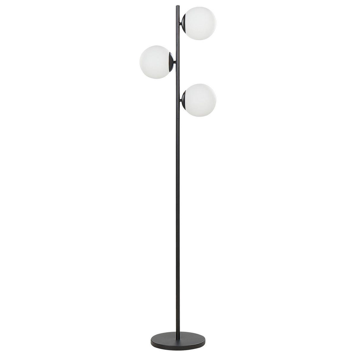STEHLAMPE Schwarz 153 cm Wadi - Schwarz, Metall (35/35/153cm) - Beliani