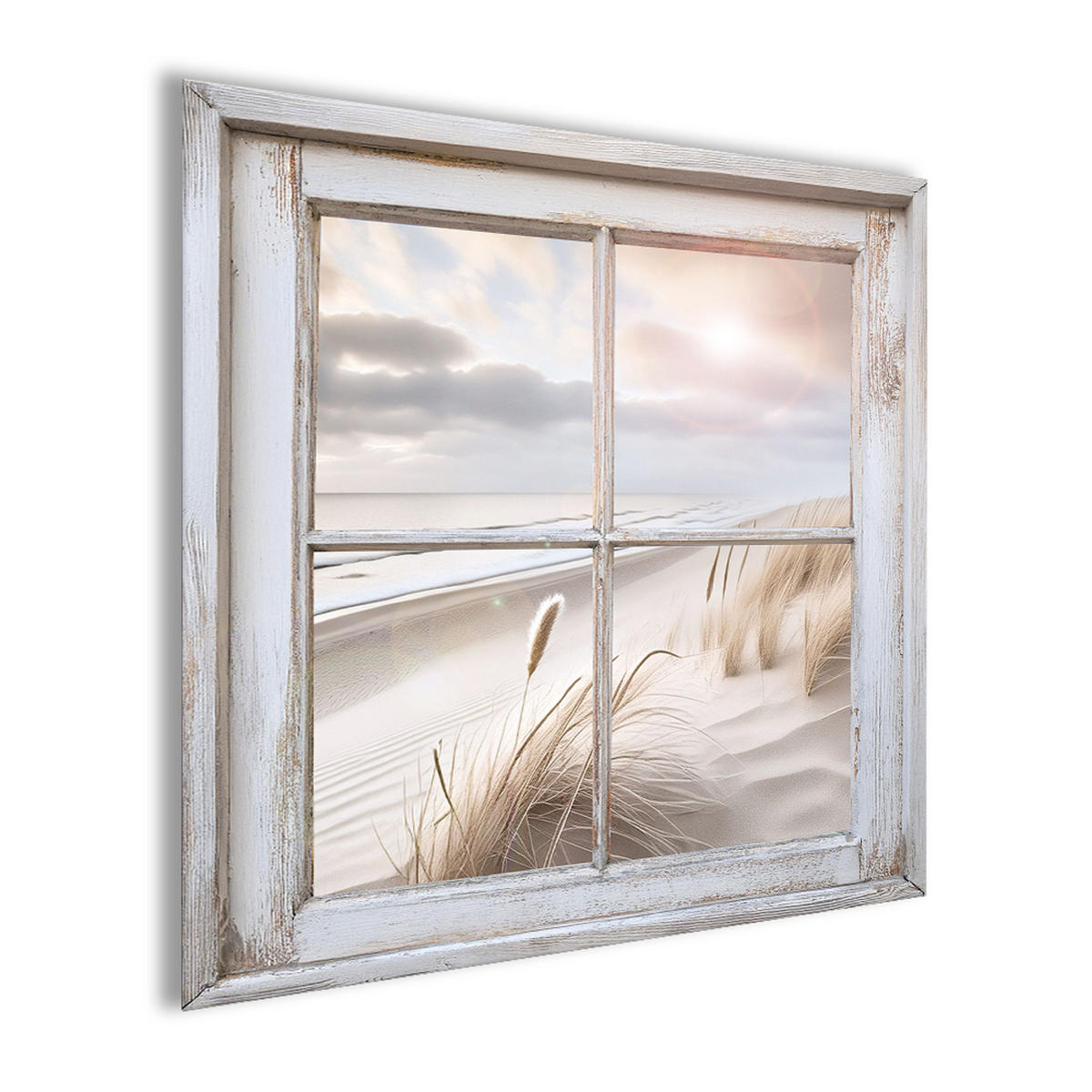 GLASBILD 50x50 cm Fenster Strand - Beige, Glas (50/50cm) - artissimo