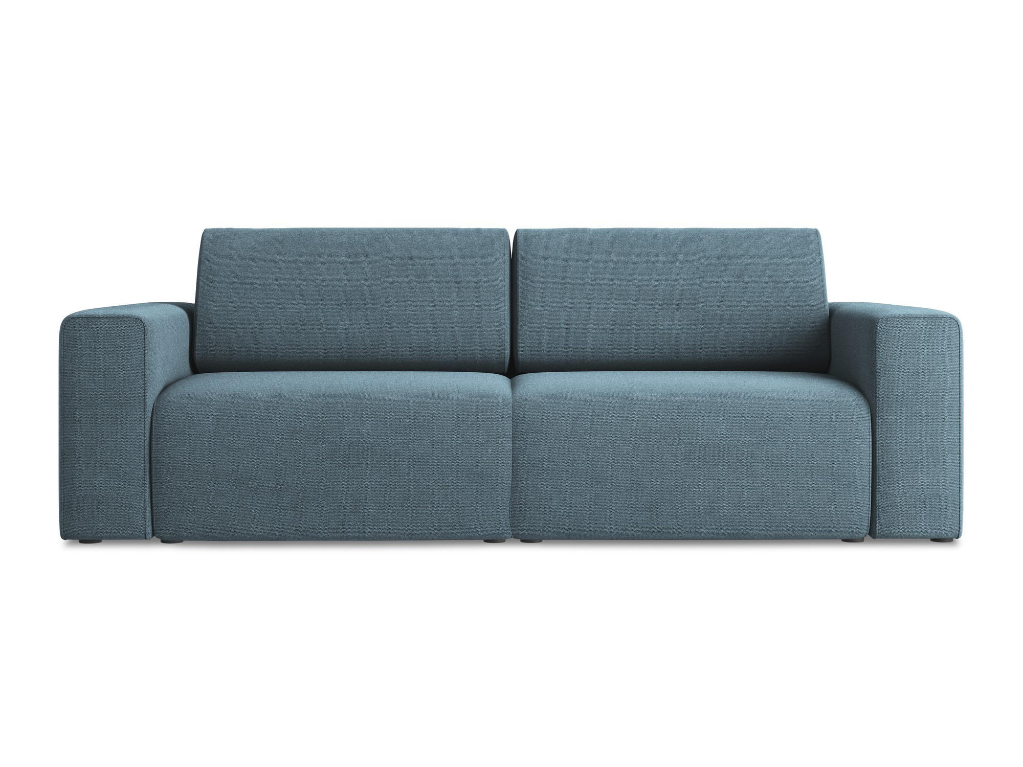 3-SITZER SOFA Strukturstoff Stoff Blau - Blau/Schwarz, Kunststoff/Textil (224/80/103cm) - Makamii