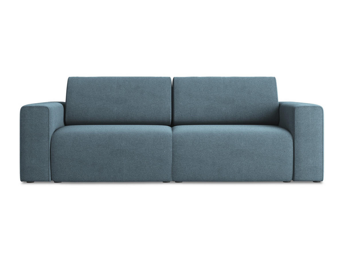 3-SITZER SOFA Strukturstoff Stoff Blau - Blau/Schwarz, Kunststoff/Textil (224/80/103cm) - Makamii