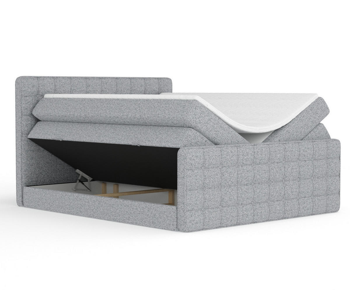 BOXSPRINGBETT Velouria Grau 200/200 cm - Schwarz/Grau, Holz/Holzwerkstoff (200/200cm) - Maison de Reve