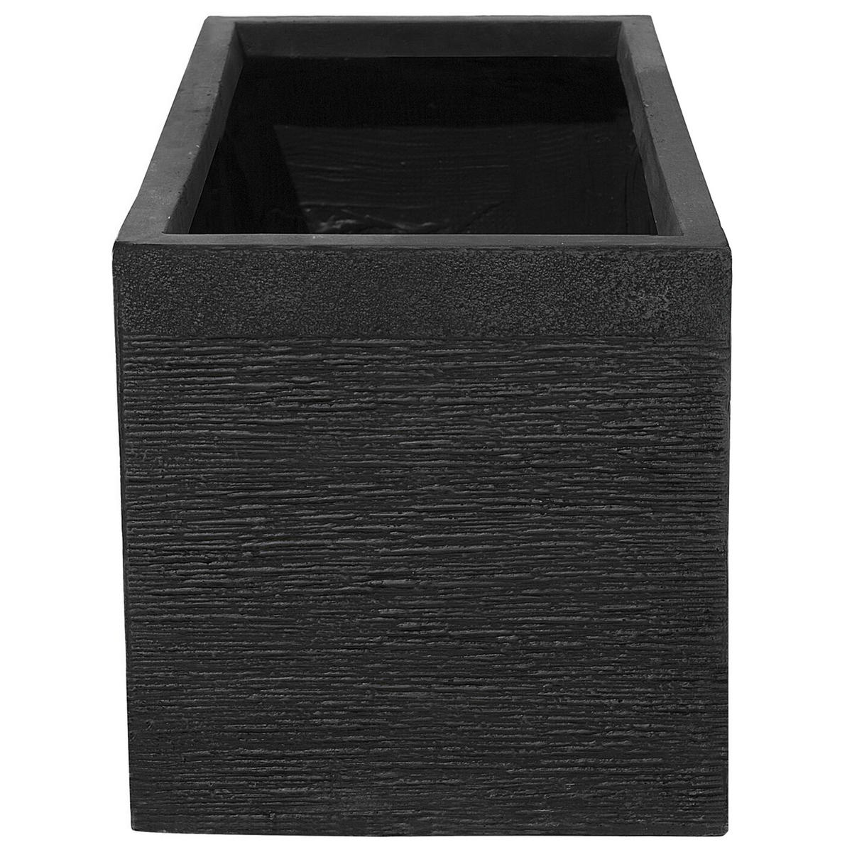 CVETLIČNI LONEC črna pravokoten 60/29/30 cm Myra - črna, naravni materiali (30cm) - Beliani