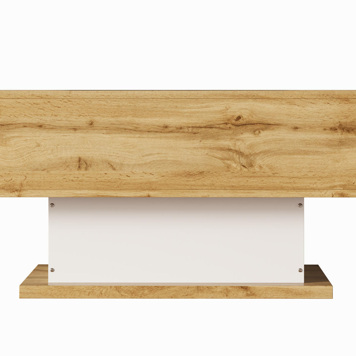 COUCHTISCH in Naturfarben mit LED-Beleuchtung und 2 Schubladen für Wohnzimmer, B110,2/T60/H39,7 cm - Naturfarben, Holzwerkstoff (60/110.2/39.7cm) - STILVORA