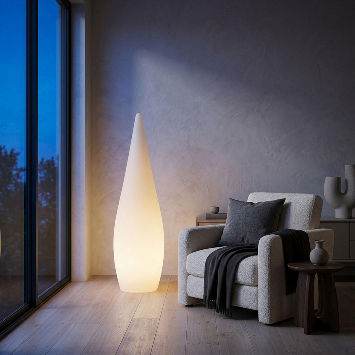 LED AUSSENLEUCHTE VASCON Weiß - Weiß, Kunststoff (24/24/80cm) - Globo Lighting