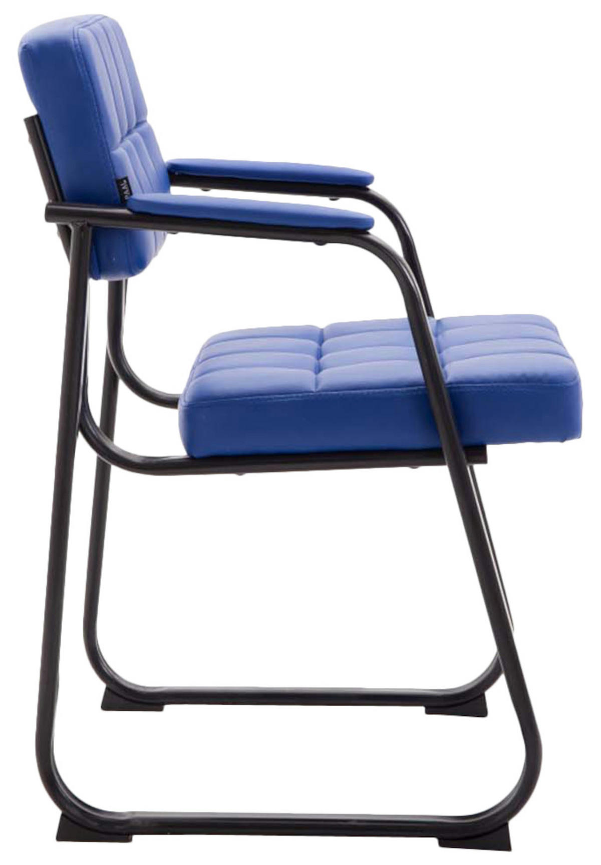 BESUCHERSTÜHLE Canam - 2er Set Kunstleder blau - Blau/Schwarz, Textil/Metall (59/84/58cm) - TPFLiving