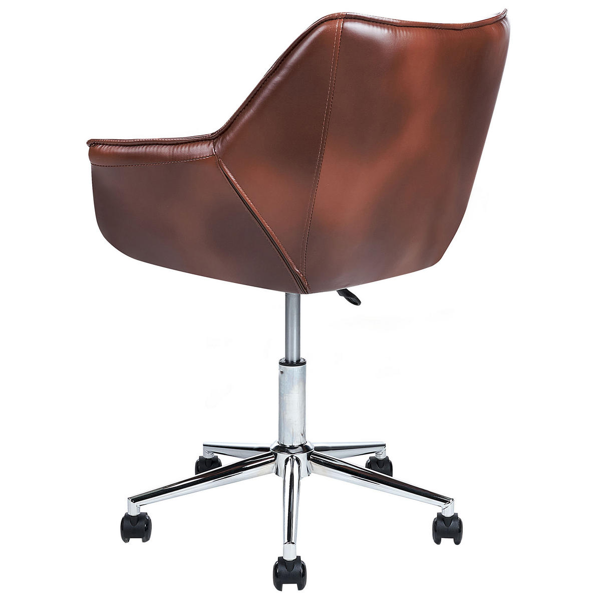 BÜROSTUHL Kunstleder Braun Newdale - Braun, Textil/Metall (62/79/62cm) - Beliani