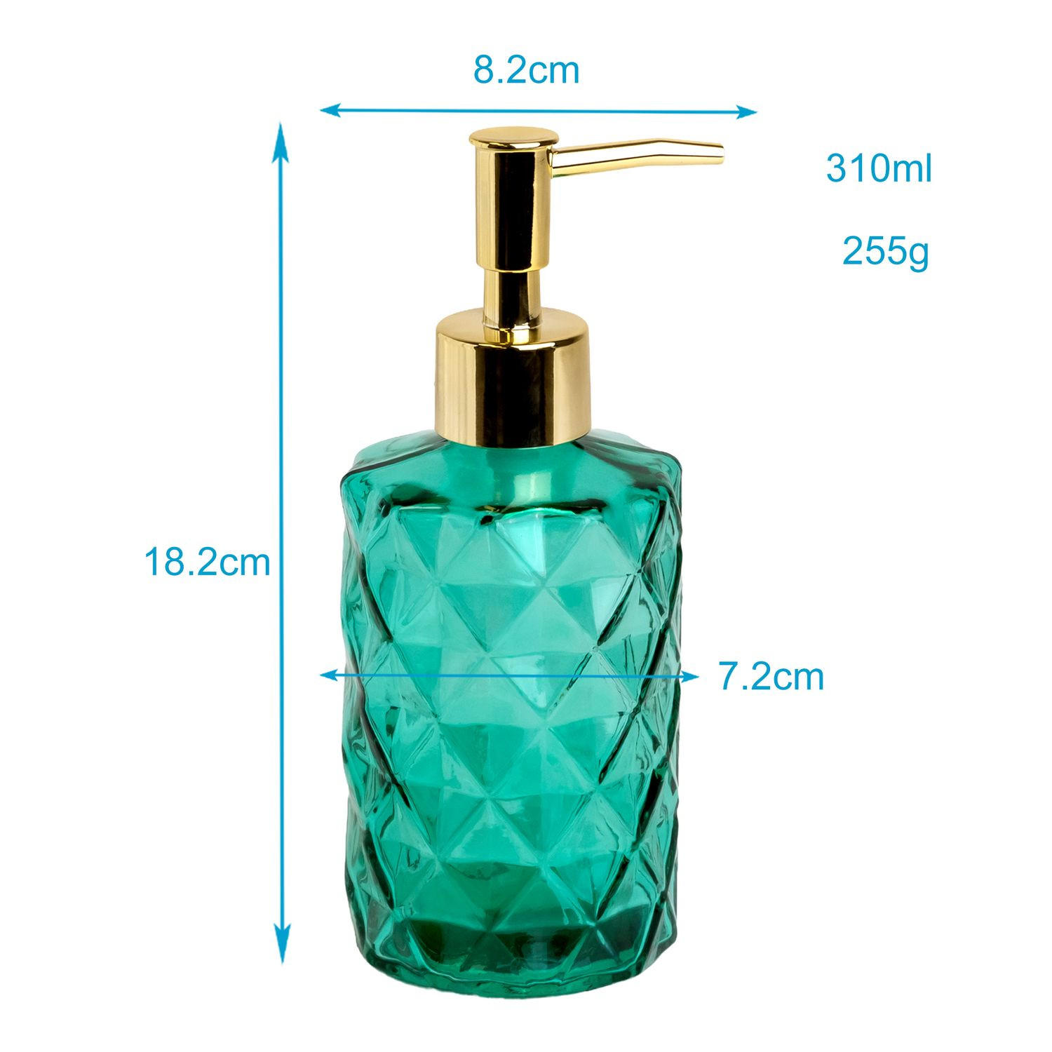 SEIFENSPENDER 310ml - Grün, Glas (7.2/18.2/8.2cm) - Intirilife