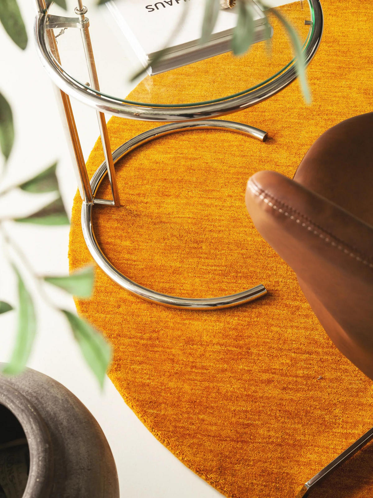 WOLLTEPPICH rund Jamal Gelb ø 120 cm rund - Gelb, Textil (120/120cm) - benuta Nest