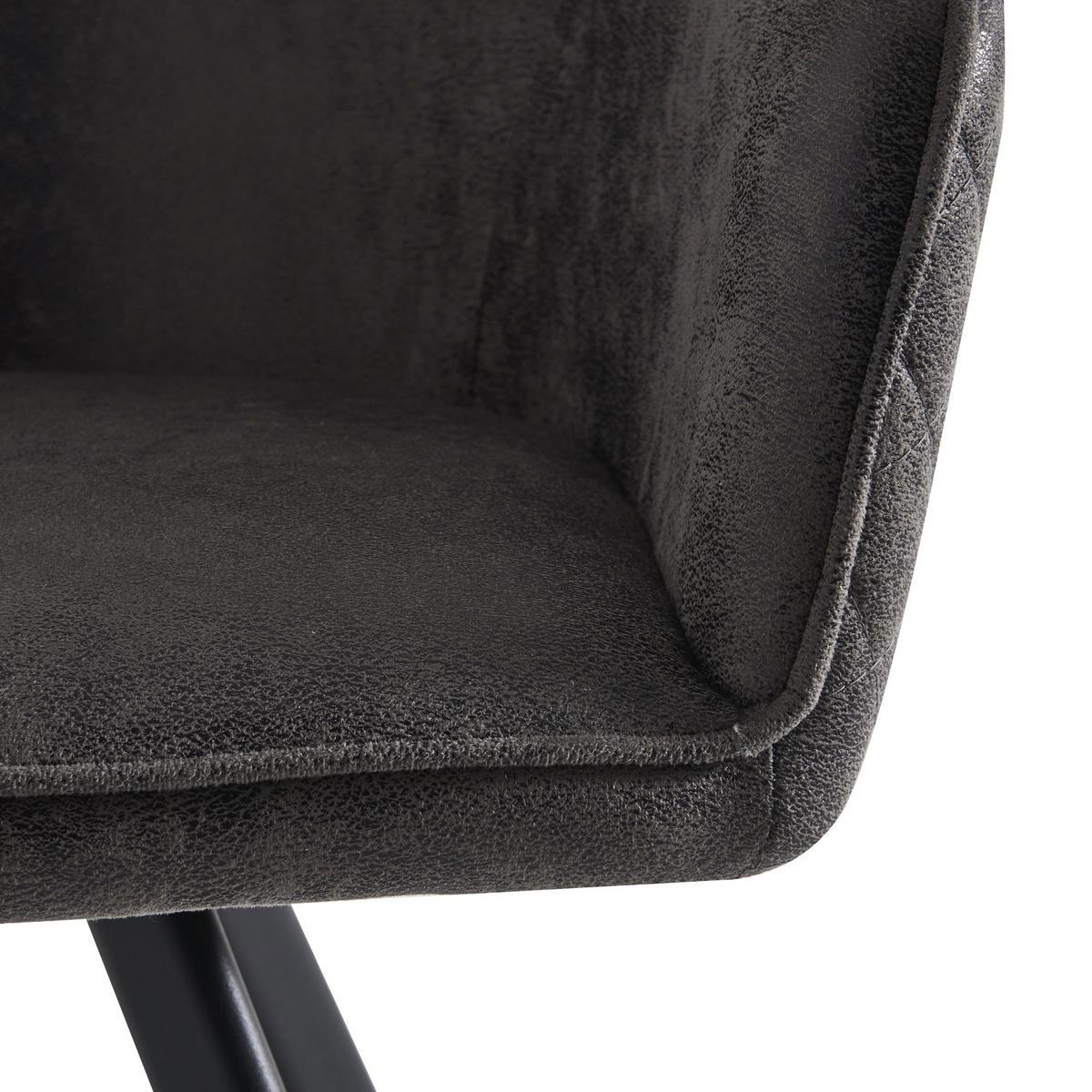 ARMLEHNSTUHL CYRUS Anthrazit 2 Stück - Anthrazit, Textil/Metall (58/79/60cm) - B&D Home