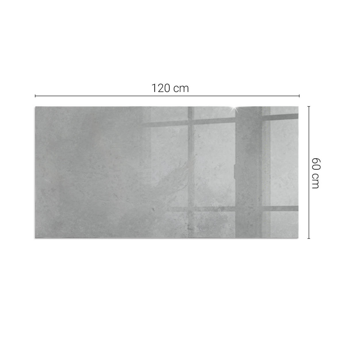 GLASPLATTE für Kamin 120x60 cm Grau - Grau, Glas (120/60/0.4cm) - ArtPrintCave