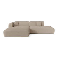 ECKSOFA LINKS Bouclé-Stoff Taupe 310cm - Taupe, Textil (310/96cm) - Sia Home