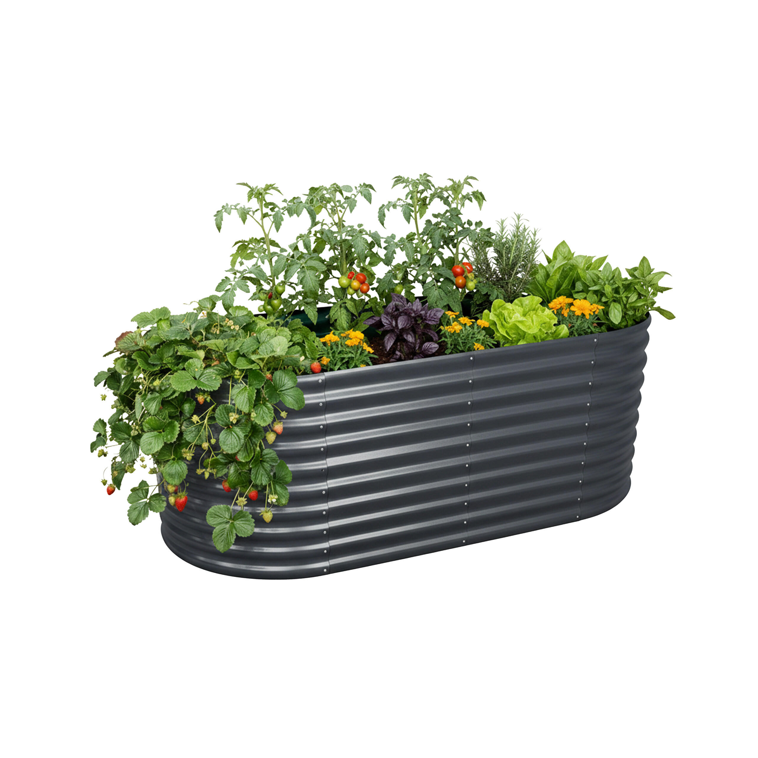 HOCHBEET - Anthrazit, Metall (80/160/80cm) - Relaxdays