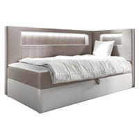 BOXBETT Gold Junior 3, Seite zum Öffnen des Bettkastens: Rechts - Creme/Weiß, Holz (90/200cm) - MIRJAN24