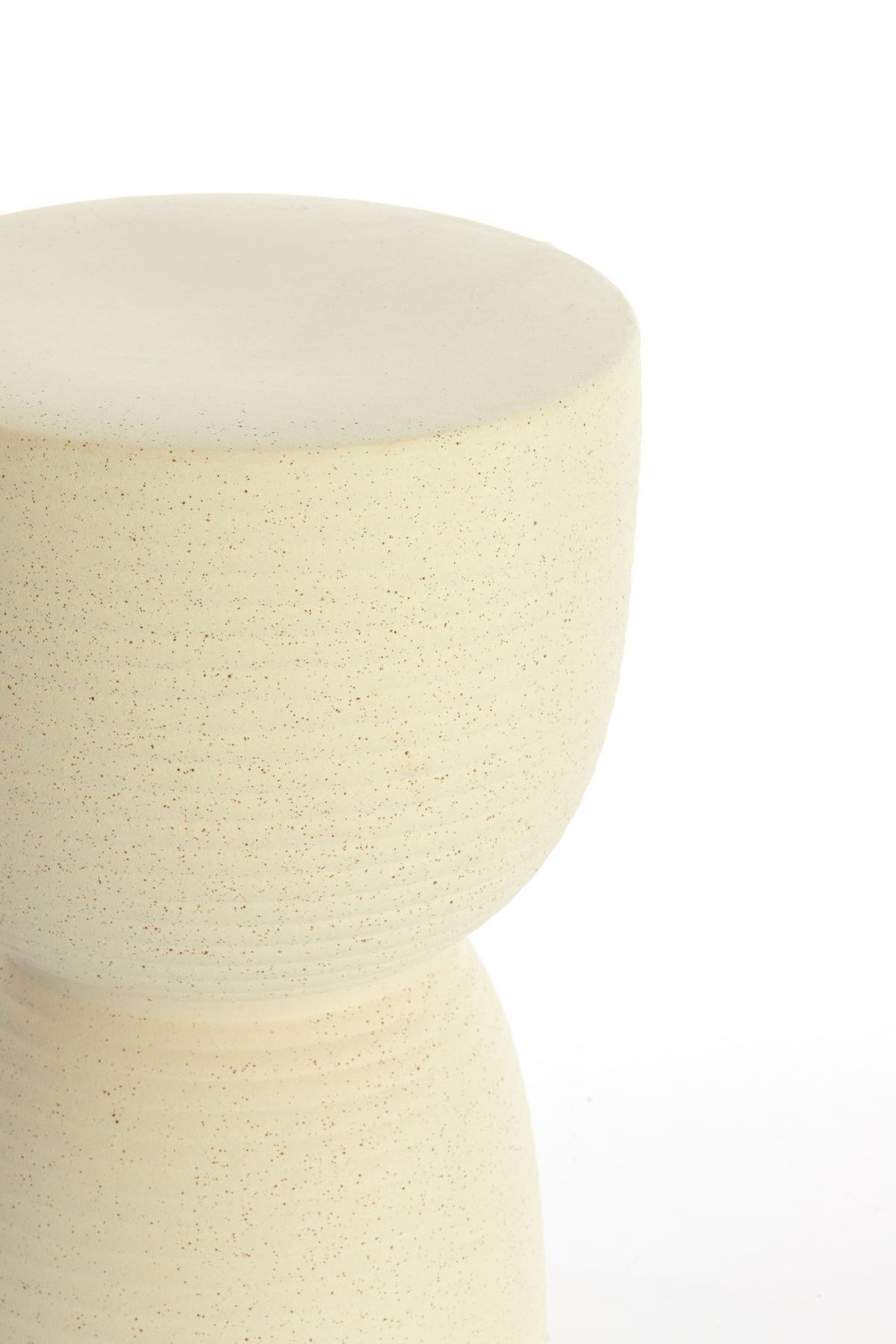 HOCKER Finca Weiß Ø28,5/42 cm - Creme, Keramik (28.5/28.5/42cm) - Light & Living