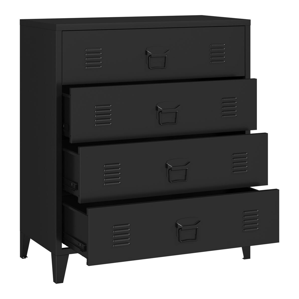 METALLSCHRANK Hämeenlinna - Schwarz, Metall (80/92/40cm) - [en.casa]