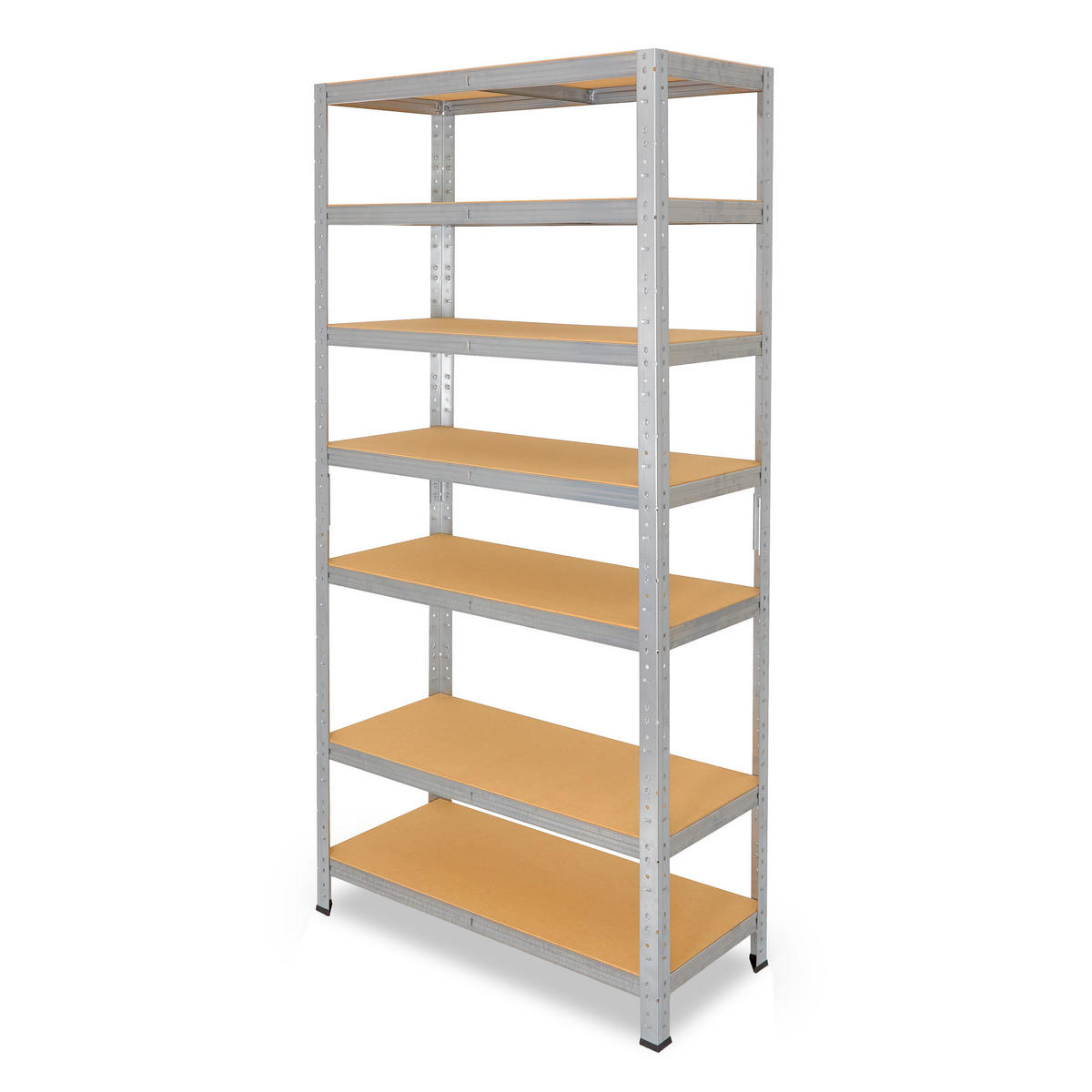 SCHWERLASTREGAL HOME 230x45x40 cm in verzinkt mit 7 Böden und 125 kg Traglast pro Boden - Silberfarben, Metall (45/230/40cm) - shelfplaza