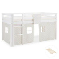 HOCHBETT 90/200 cm mit Lattenrost Sterne - Weiß, Holz (90/200cm) - Homestyle4u