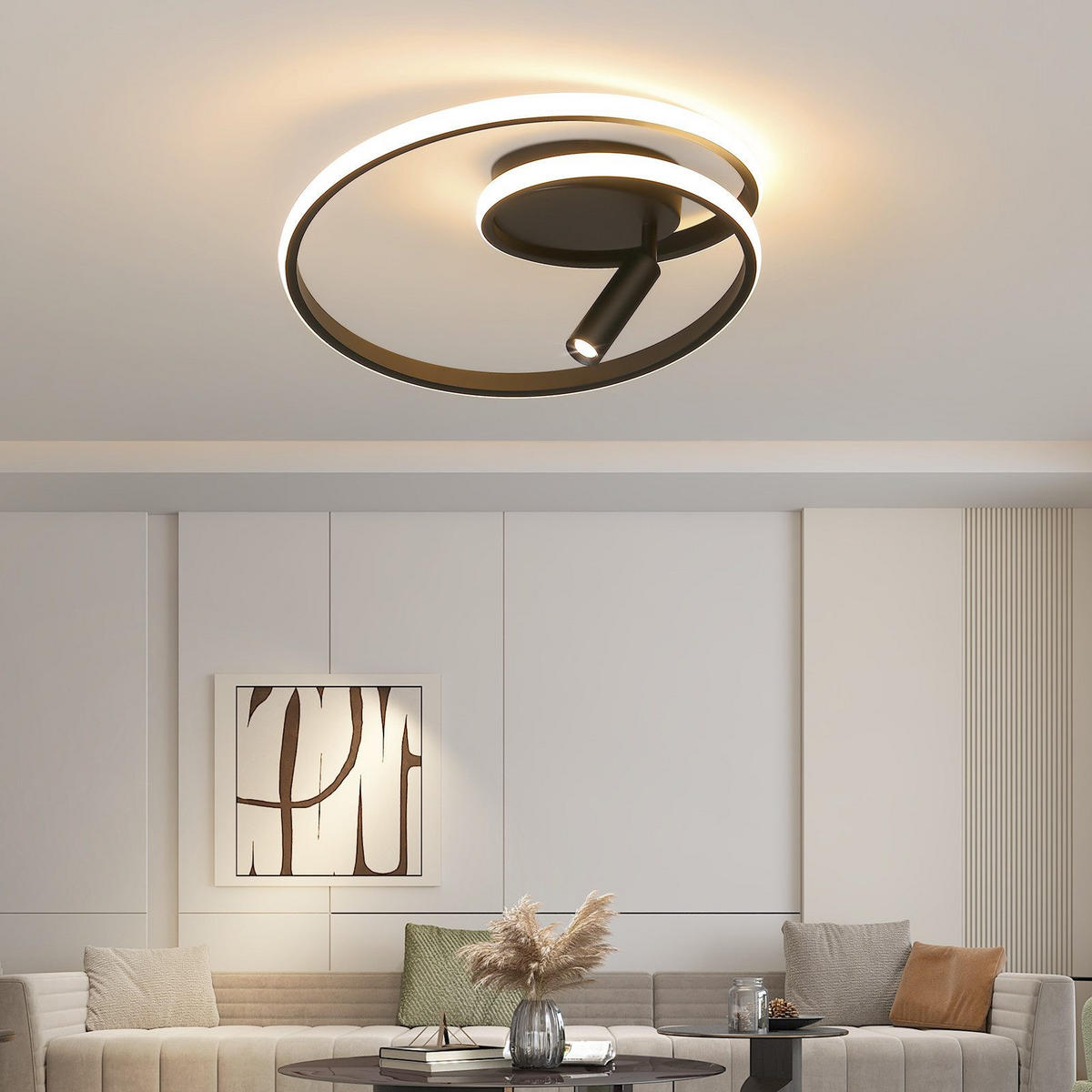 LED-DECKENLEUCHTE Lynton 40/40/12.5cm - Schwarz, Metall (40/40/12.5cm) - Nettlife
