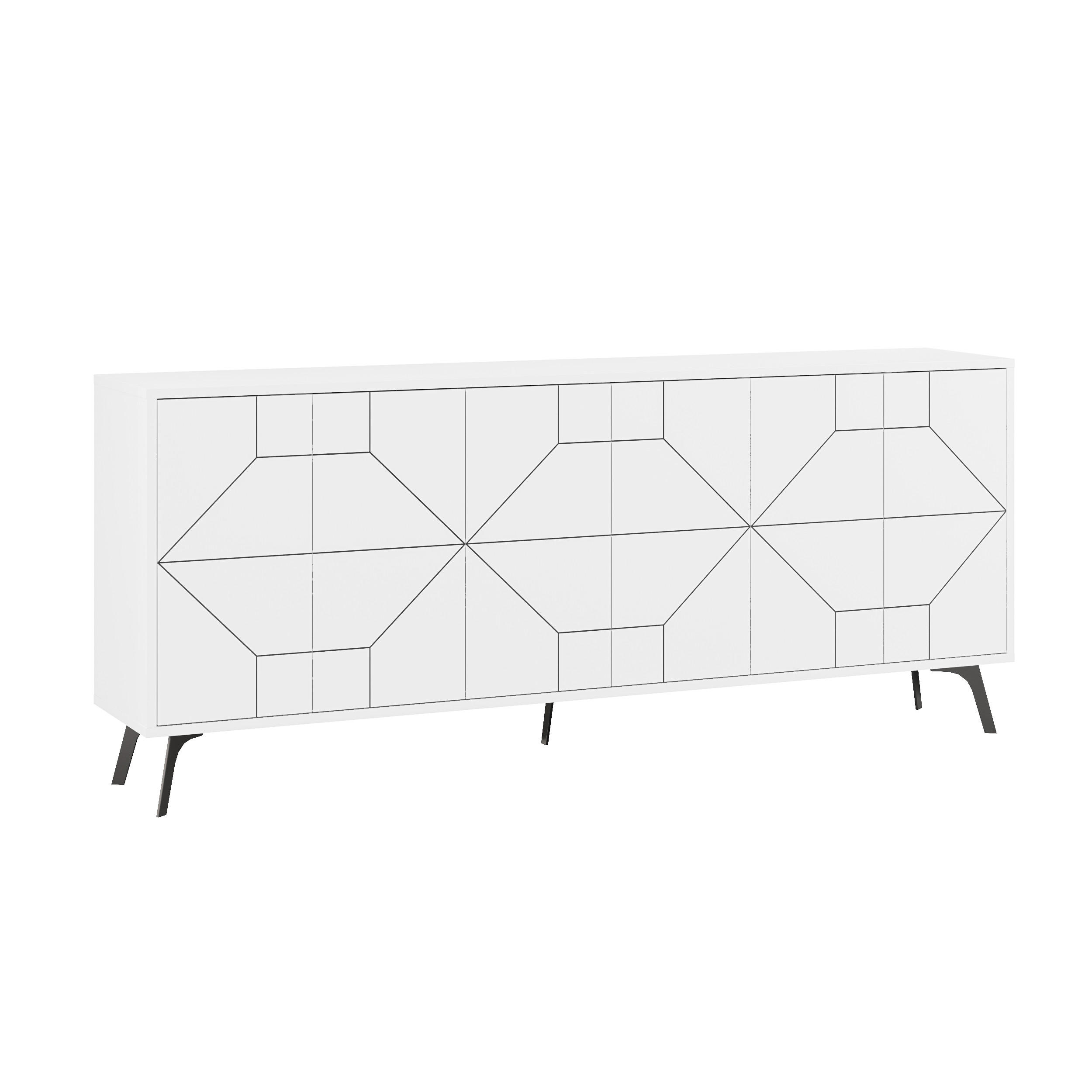 Decortie Sideboard Weiß 181x77.4x35 cm