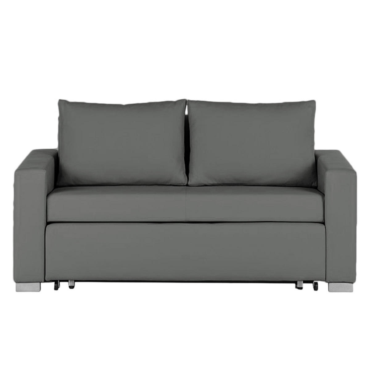 SCHLAFSOFA - Silberfarben/Hellgrau, Kunststoff (153/90/90cm) - home24