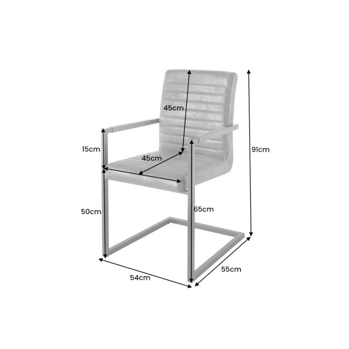 STUHL LOFT Microfaser Braun - Braun, Textil/Metall (54/91/55cm) - riess-ambiente