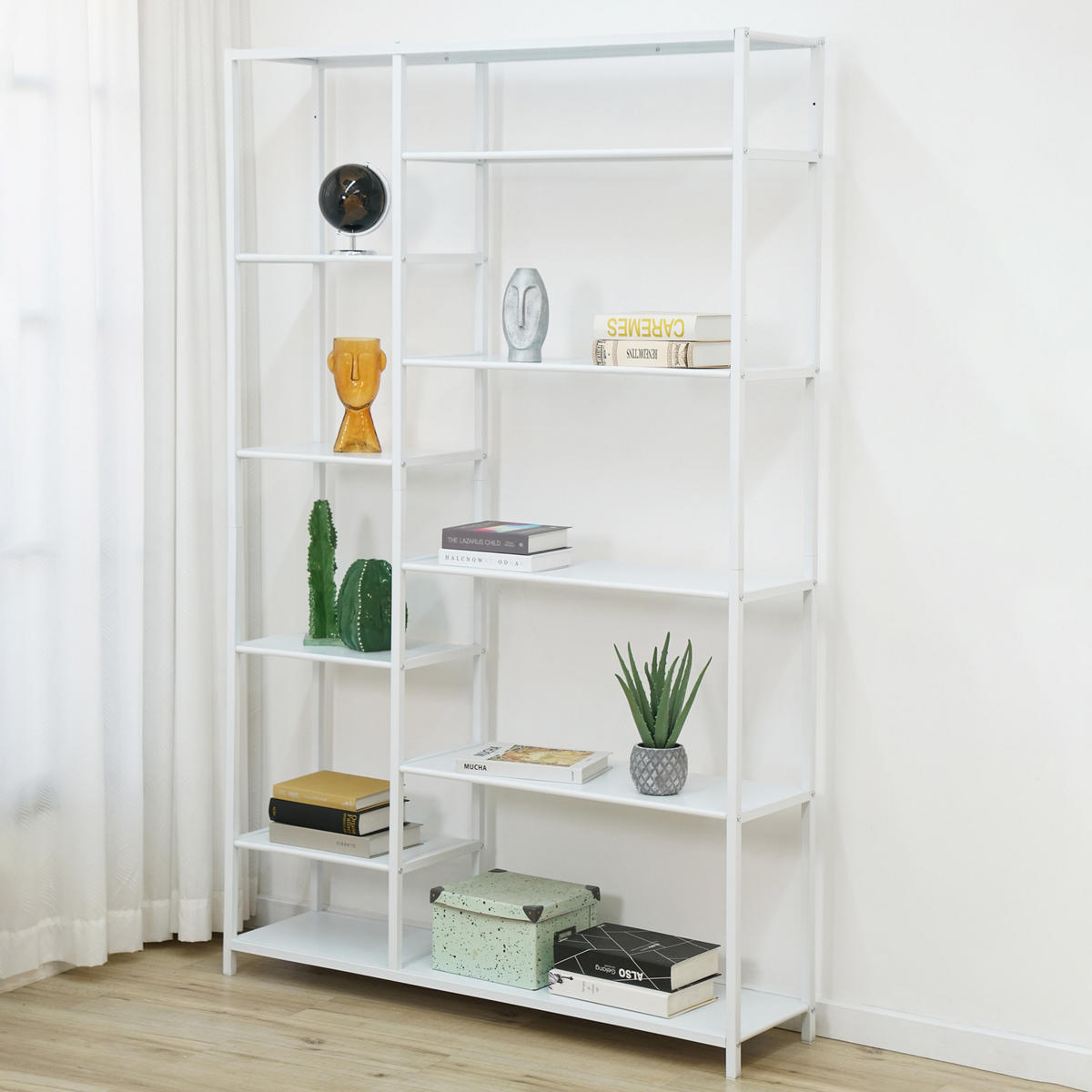 METALLREGAL CALIR Weiß - Weiß, Metall (120/188/29cm) - SVITA