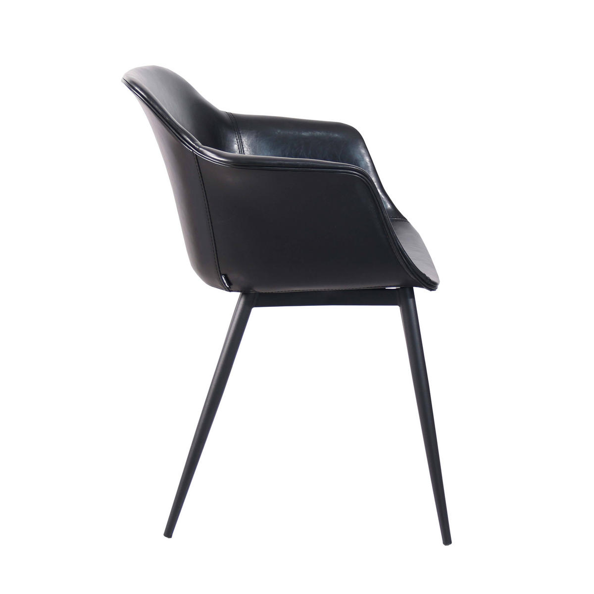 ARMLEHNENSTÜHLE 2-tlg., Schwarz - Schwarz, Textil (58/83/58cm) - Oviala