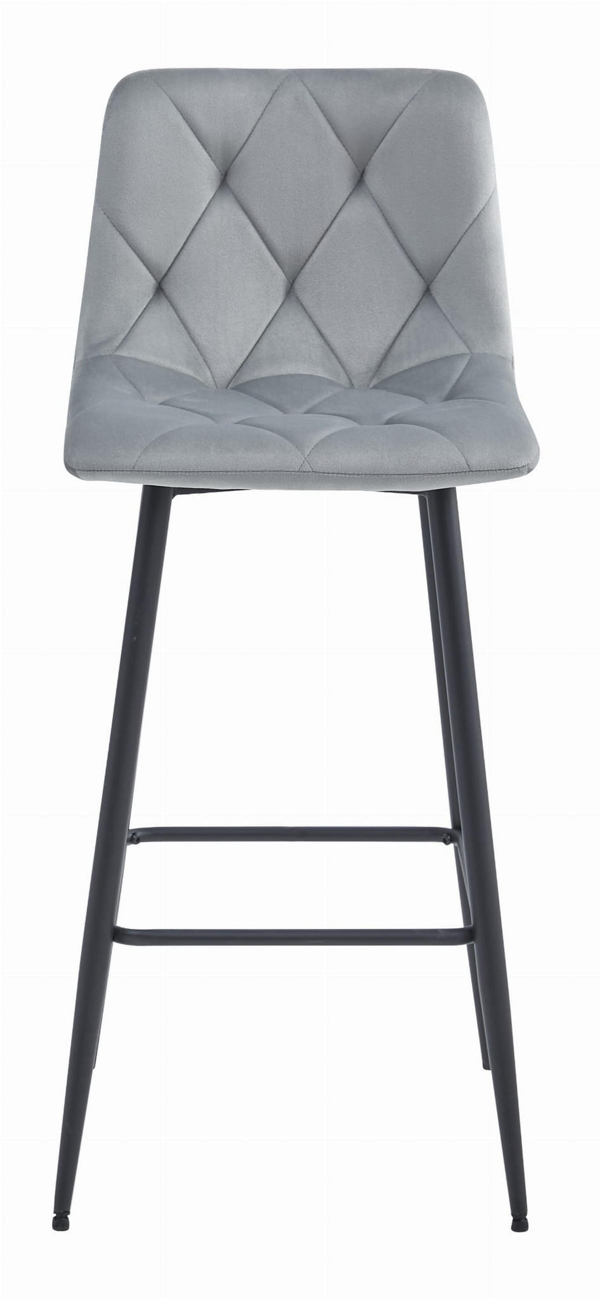 BARHOCKER KODA silbergrauer Sitz, schwarze Basis - Silberfarben/Schwarz, Textil (43.5/104/32.5cm) - Valora