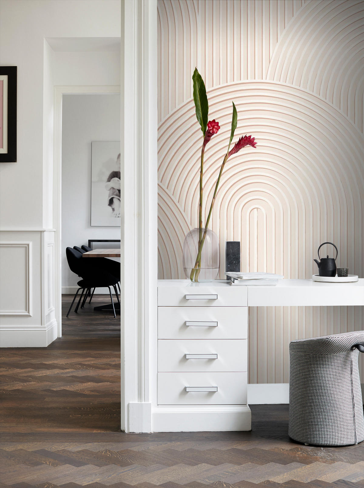 FOTOTAPETE 3D-Muster 250 x 279 cm - Beige, Papier (250/279cm) - Origin Wallcoverings